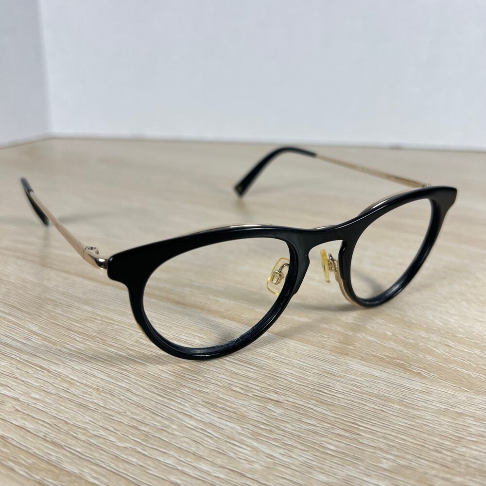Warby Parker Wren 3100 Eyeglasses Black Silver Frames Only 48-21-140